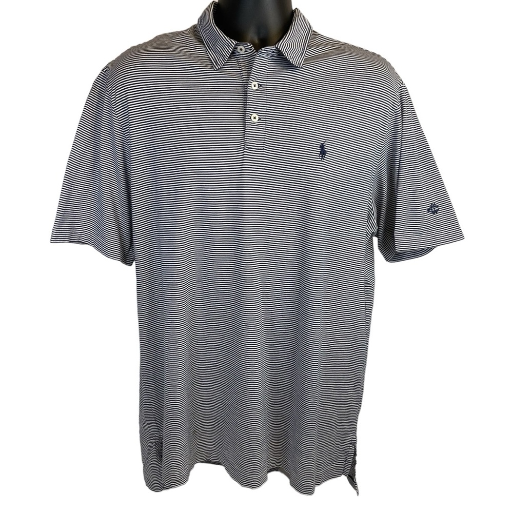Polo Ralph Lauren Pima Soft Golf Shirt Blue Stripe Mens Size Xlarge XL